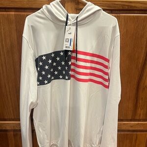 Puma White Hoodie with Red and Navy Volition Logo